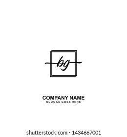 BG Initial handwriting logo template vector