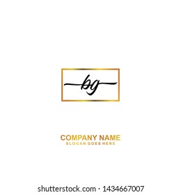 BG Initial handwriting logo template vector