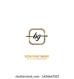 BG Initial handwriting logo template vector