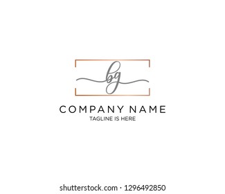 BG initial handwriting logo vector