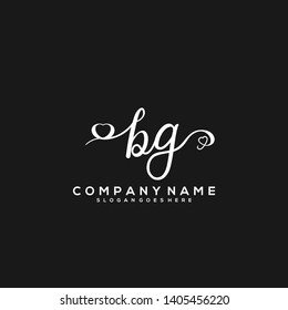 BG Initial handwriting logo vector