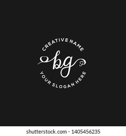 BG Initial handwriting logo vector