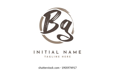 Bg Initial handwriting logo vector