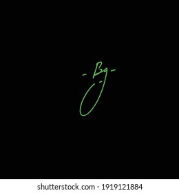 BG erste handschriftliche Kalligrafie für Monogramm und Logo