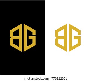 BG initial hexagon icon. letter. logo design vector eps 10