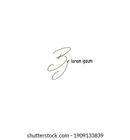 Escritura a mano blanca aislada inicial o logotipo manuscrito para la identidad