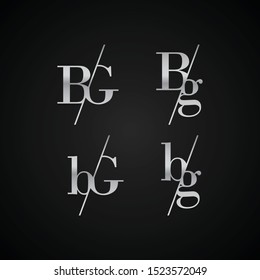 BG initial letter elegant symbol template vector for creative label packaging brand wedding invitations business black and silver color based