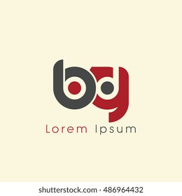 bg initial letter linked lowercase logo. b and g vector template design.