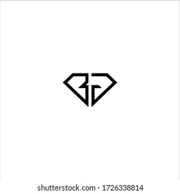 Modelo de diseño de logotipo de letra inicial BG vector con diamante de forma