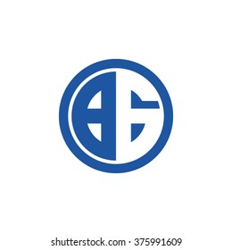 BG initial letters circle business logo blue