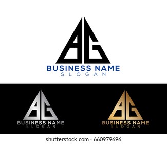 BG initial letters linked triangle shape logo


