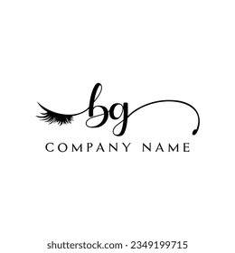 BG initial Logo lash logo eyelash vector modern