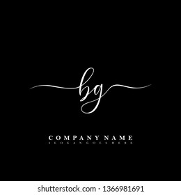 BG Initial luxury handwriting logo vector