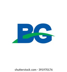 BG initial overlapping swoosh letter logo blue green