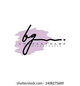 BG initial signature logo. handwriting logo template vector,