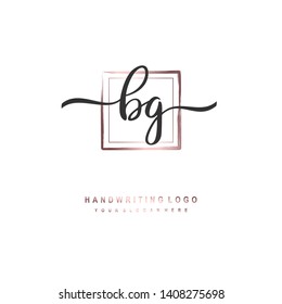 BG initial signature logo. handwriting logo template vector,