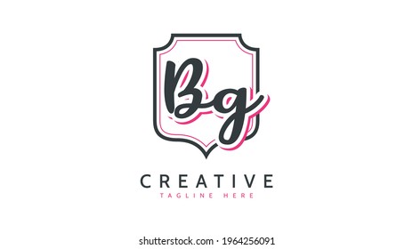 BG Initials, handwriting logo vector
