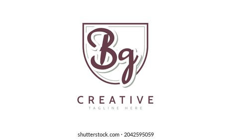 BG Initials, handwriting logo vector
