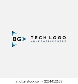 BG Iniciales Logo Tech Stock Vector Imágenes