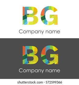 BG letter abstract mosaic shape icon colorful