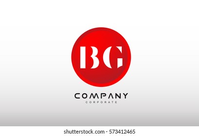 BG letter alphabet dot circle red simple flat technology modern creative vector logo icon sign design template 