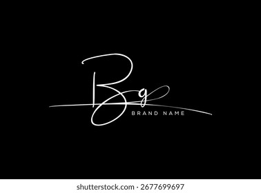 BG letter elegant cursive beauty handwriting logo.