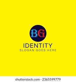 Logo de letra BG diseño creativo con gráfico vectorial, logotipo BG simple y moderno.