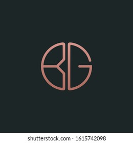 BG Letter Logo Design with circle Monogram Icon Vector Template.
