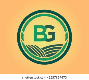 BG letter logo design with a circle shape