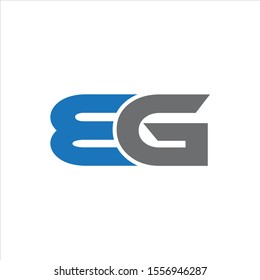BG Letter Logo Design Vector Eps With Blue ANd Black.
