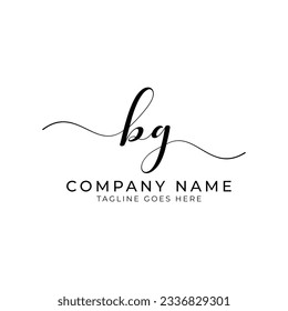 BG- oder bg-Buchstabenmarke abstrakte Kalligrafie, Vektorlogo-Design