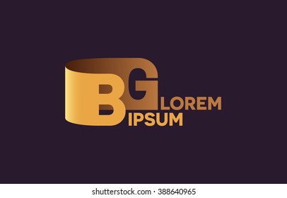 BG letters logo, B and G letters logo alphabet design.