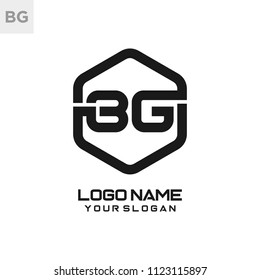 BG logo letter initial, Abstract polygonal Background Logo,