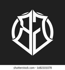 BG Logo monogram with emblem and circle rounded design template
