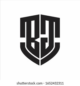 BG Logo monogram with emblem shield shape design isolated on white background