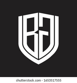 BG Logo monogram with emblem shield design isolated on black background