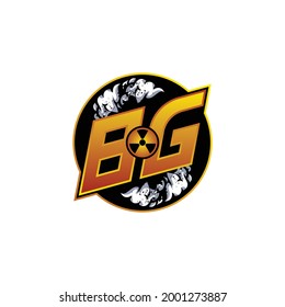 BG Logo Monogram Gaming with Gas Shape designs template vector icon modern