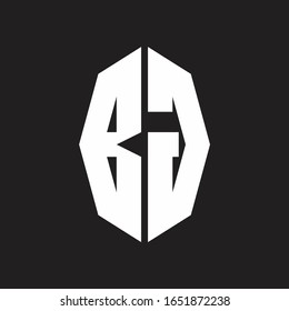 BG Logo monogram with octagonal ribbon style design template
