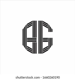 BG Logo monogram outline style linked isolated on white background