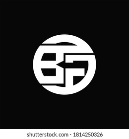 BG Logo monogram with rounded line swipe design template on black background