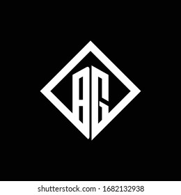 BG logo monogram with square rotate style design template