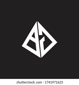BG Logo-Monogramm mit eigenständiger Dreiecksform-Designvorlage