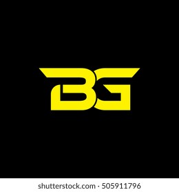 BG Logo Vector. Yellow On Black Background