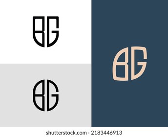 BG modern initial letter logo design vector bundle. It will be suitable for which company or brand name start those initial.
