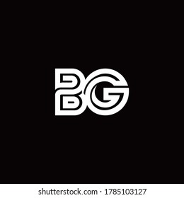 Logo de monograma BG con plantilla de diseño de línea abstracta