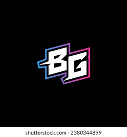 BG monogram logo design with abstract shape concept in vector
