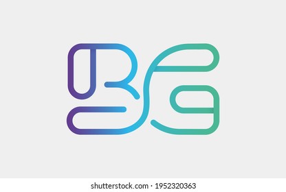 BG Monogram tech with a monoline style. Looks playful but still simple and futuristic. A perfect logo for your tech company or any futuristic design project. svg