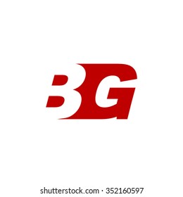 BG negative space letter logo red