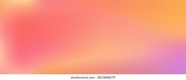 bg overlay template background for yellow orange gradient with red texture. Pink gradation and coral degrade through soft light for warm abstract color. Grainy ombre aura with purple blur and summer mood.