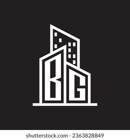 BG real estate logo with building style , real estate Logo Stock Vector
